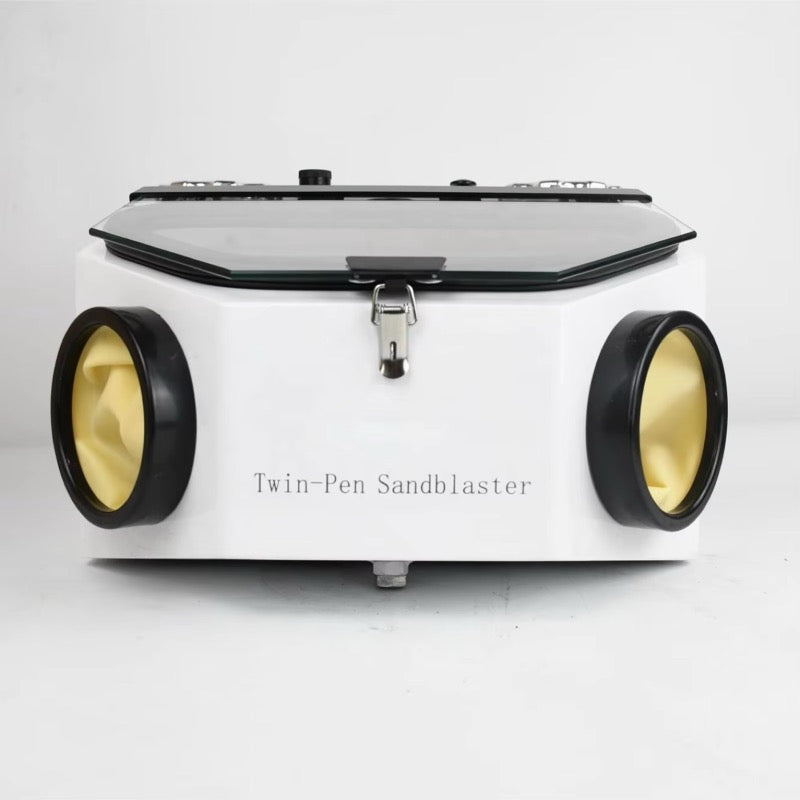 Dual Pen Sandblaster (LZBP-VI), front view on a plain background